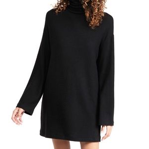 REFORMATION BLACK TURTLENECK SWEATER DRESS